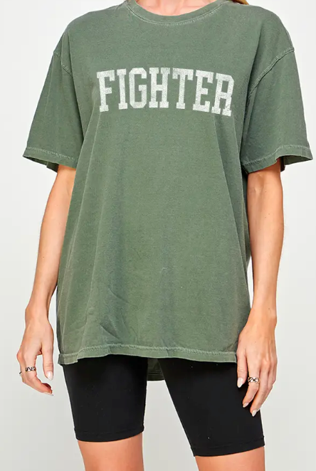 Fall Collection: Customized Oversized Vintage Tee- "Fighter"