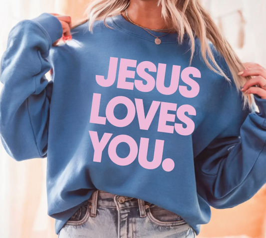 Crew Sweatshirt- Jesus Loves You