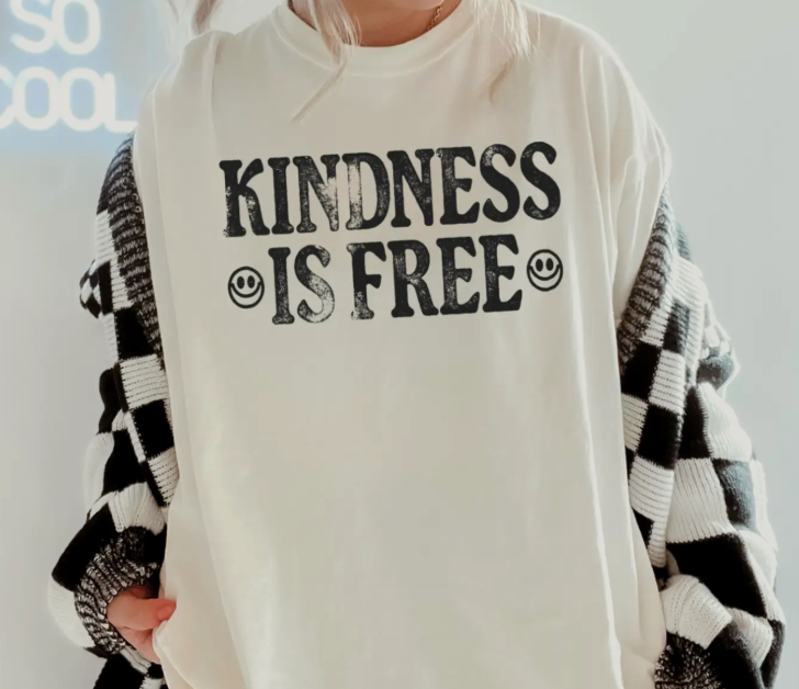 Kindness is Free ( Comfort Colors Oversized Tee)- SPRING SPECIAL