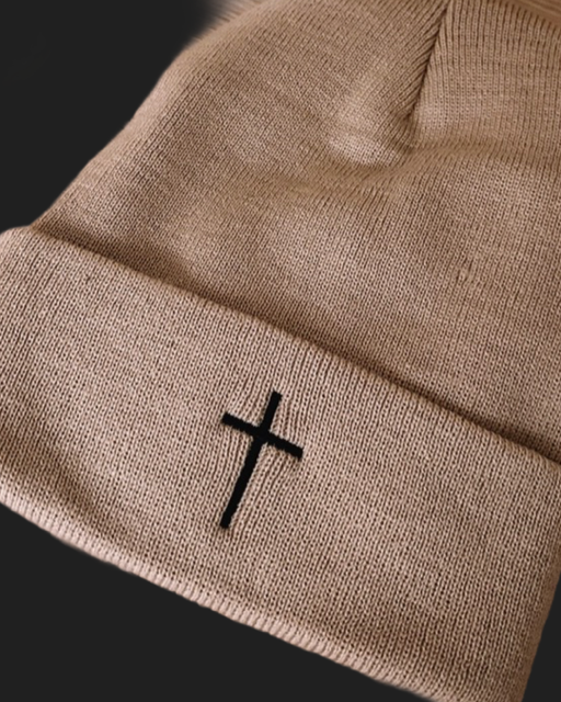 Fall Collection- Camel Beanie ( w/Cross)